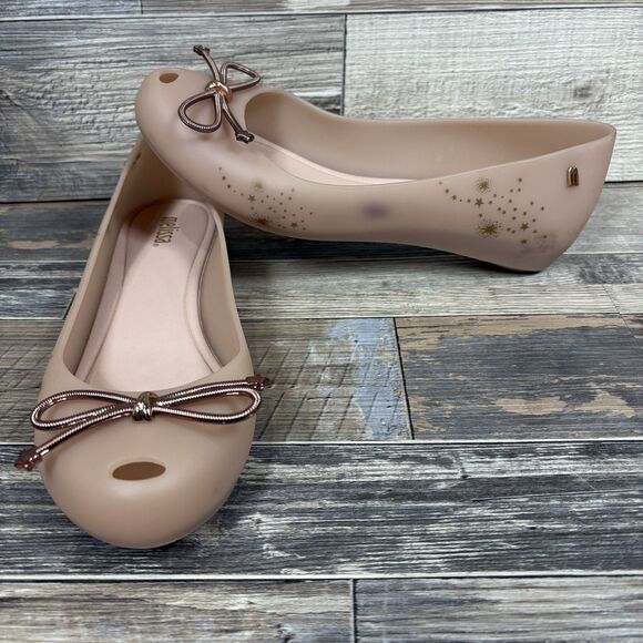 Melissa Ultragirl Elements lt Pink Matte Bow Pumps Flats  Size 9 - Picture 1 of 10